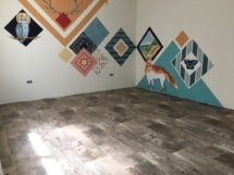 Exercise room with new flooring